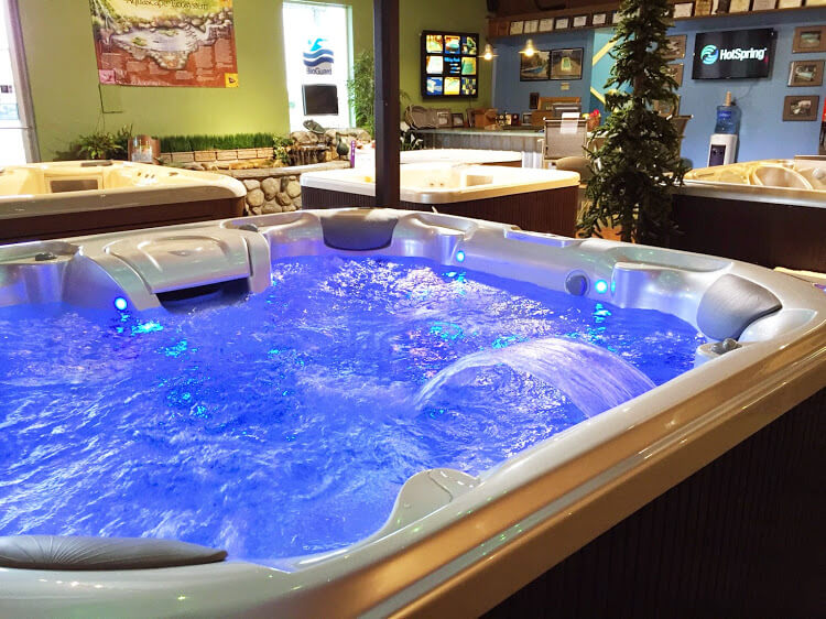 Inside a Hot Tubs Northwest showroom