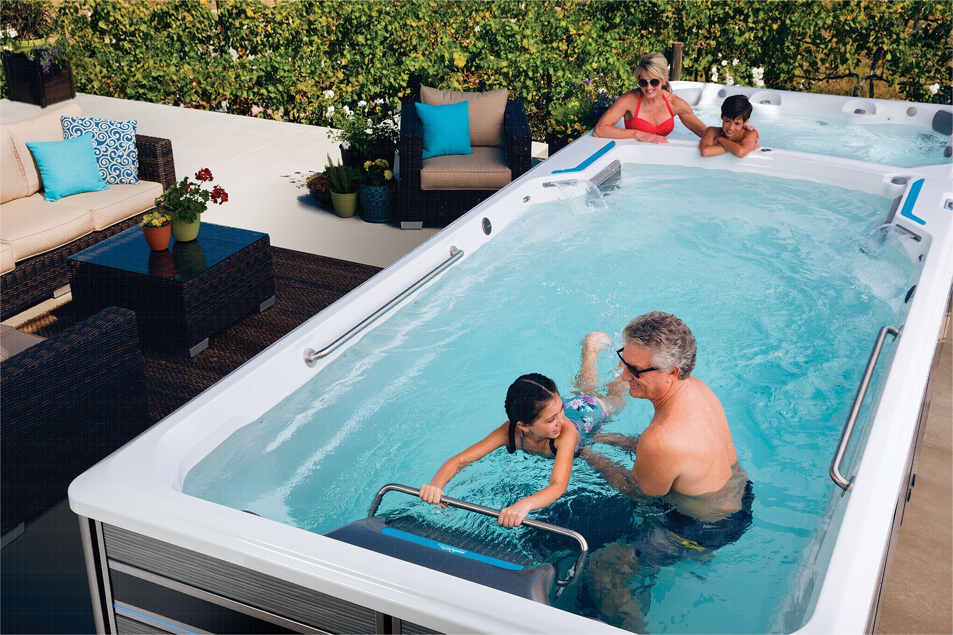 Swim and soak, at the same time