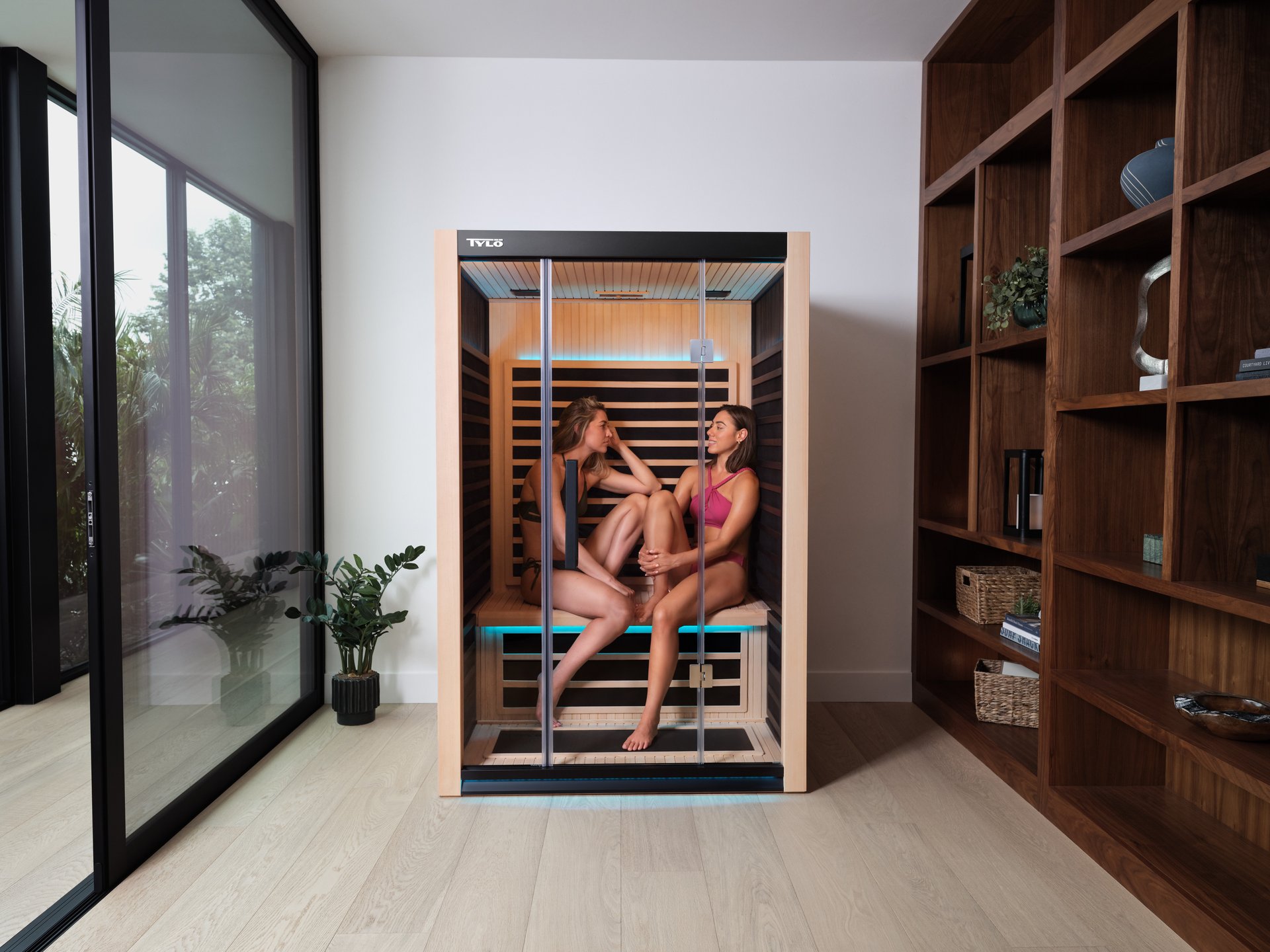 A clean, modern Tylo Kiruna infrared sauna cabin
